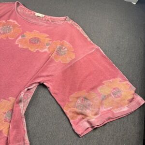 M. Rena Womens Oversized Southwestern Burnout Top Pink Tribal Boho One Sz